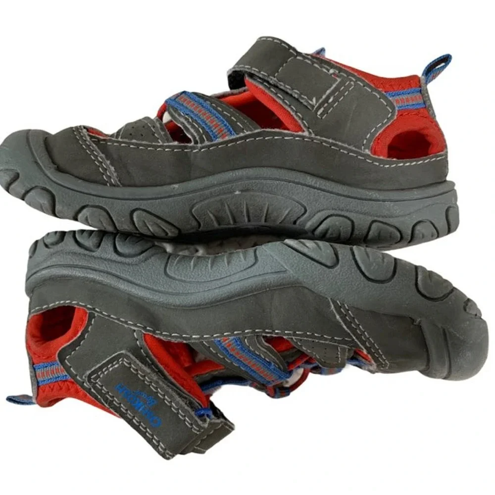Oshkosh B'gosh Boys Toddler Size 9 Everyday Sandal Blue Gray Red Adjustable